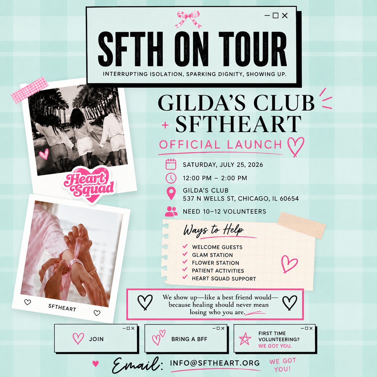 SFTH On Tour — Gilda's Club + SFTHEART Official Launch
